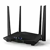 Tenda AC10 - AC1200 Router WiFi inalámbrico Gigabit, Doble Banda 5GHz 867 Mbps 2, 4 GB 300 Mbps, Gaming, Beamforming +, 4 Antenas 5 dBi, 4 Puertos LAN Gigabit, Dedicado para fibra de 200 MB y superior