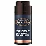King C. Gillette - Crema hidratante facial para hombre y barba, cuidado de barba, con vitamina B, 1 paquete de 100 ml, ideal para barba de hombre, idea de regalo para hombre