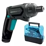 Cecotec Destornillador a Batería CecoRaptor Perfect Work. 4V y 1500 mAh, Recargable por USB, Velocidad sin Carga de 200RPM, Torque Máximo de 4 Nm con 6+1 Posiciones, Luz y Autonomía 60mins