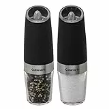 Cuisinart CSS-2424 Molinillo de especias de sal y pimienta por gravedad con luz LED azul, capacidad de 2/3 tazas