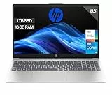 HP Ordenador portátil 15.6' FHD (Intel Core i5-1334U, 16GB RAM, 1TB SSD, Intel Iris Xe Graphics, Sin Sistema Operativo) Plata y Azul - Teclado QWERTY Español