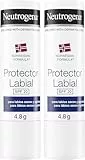 Neutrogena Fórmula Noruega Protector Labial SPF 20 (2 x 4,8 g), bálsamo labial para labios secos y agrietados, protector solar labial contra los rayos UVA y UVB, bálsamo hidratante