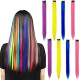 AVRUYPI 8 pcs Extensiones de Pelo Reutilizables, pintar pelo niña, Kit de Extensión de Cabello, para Mujeres Niñas Festivales Cosplay, 22 inch