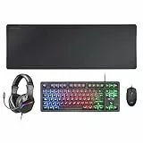 Mars Gaming MCP-RGB3, Pack Gaming Teclado Fixed RGB + Ratón Gaming RGB Flow 3200 dpi + Auriculares Over-Ear RGB + Alfombrilla XXL, Negro, Idioma Español