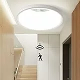 EASY EAGLE Plafon Luz LED con Sensor de Movimiento, 3000K/4000K/6500K Lampara Techo, 1800LM Plafon LED Techo para Cocina Pasillo Balcón Escaleras Garaje Sótano, 22CM