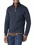 Amazon Essentials Sudadera de Manga Larga con Forro Polar y Cierre de un Cuarto Hombre, Azul Marino, M