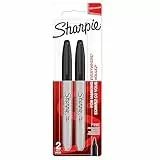 Sharpie rotuladores permanentes | punta fina | color negro | paquete de 2 marcadores | material escolar ideal