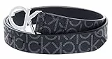 Calvin Klein Cinturón para Mujer Ck Mono Belt 3 cm de Cuero, Negro (Black Mono), 85 cm