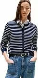 Tommy Hilfiger Cárdigan Jersey Stitch Cardigan elegante, Multicolor (Dark Night Navy/ Ivory Silk Stp Gs), L