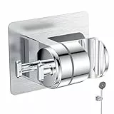 YEAUPE PRO soporte de ducha de mano sin taladrar, fijación con pegamento, ajustable a 45°, soporte alcachofa ducha universal, soporte de ducha para baño, soporte de ducha para inodoro WC