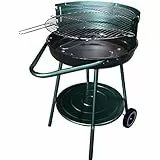 WOLFPACK LINEA PROFESIONAL - Barbacoa Carbon y Leña Apache, Redonda Con Batea. Barbacoa Jardin, Playa, Patio. 68x50.8x81 cm.