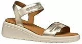 Geox D MELICONIA E, Sandalia de cuña Mujer, Lt Gold, 38 EU