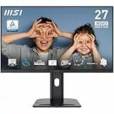 MSI Pro MP273QP E2 Monitor Profesional WQHD de 27', Panel IPS 2560 x 1440, 100Hz, 4ms, Panel IPS 2560 x 1440, 100Hz, 400 nits, Anti-Glare, Altavoces Integrados, Negro