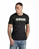G-STAR Para Hombre Camiseta Distressed Logo, Negro (dk Black D24363-C506-6484), S
