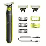 Philips OneBlade 360 Auténtico Barbero, afeitadora y recortadora eléctrica facial y corporal, 3x 360 cuchillas, 3x peine para barba incipiente (1,3,5mm), 1x kit corporal, QP2824/31