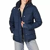 Amazon Essentials Abrigo Acolchado Resistente de Manga Larga con Capucha (Disponible en Tallas Grandes) Mujer, Azul Marino, XXL