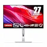 Lenovo L27h-4A - Monitor QHD 27' (IPS, 4 Lados Ultrafinos, HDMI - DP - USB-C, 16:9, Tasa de Refresco 100 Hz, Tiempo Respuesta 1ms, Montaje VESA 100 mm, Ajuste Inclinación/Altura/Pivote/Giro) - Gris