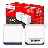 Mercusys Halo H1900G(2-Pack) - AC1900 Mesh Wi-Fi, Doble Banda, Cobertura hasta 350 m², 3× Gigabit Puerto por Unidad, MU-MIMO, Beamforming, Control Parental, Smart Connect