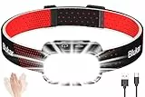 Blukar Linterna Frontal Recargable, Superbrillante Linterna Cabeza LED Atenuación Continua, 10 Modos con Luz Roja & Sensor de Movimiento, IPX5 Impermeable para Camping, Correr, Excursión, Pesca