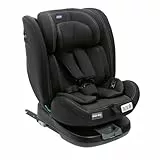 Chicco Unico EVO I'Size Classic, Silla de Coche ISOFIX para Bebés y Niños de 40 a 150 cm, Grupo 0123 Desde Recién Nacido hasta 12 Años, Giratoria 360º, Reductor, Ajustable y Protección Lateral, Negra