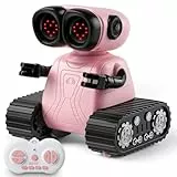 SGILE Robot Interactivo con Control Remoto Emocional, Robot con Tipos de Expresiones Faciales, Ojos LED y Música, Camina y Canta, Juguetes para Niños y Niñas para Cumpleaños de 3 4 5 6 7 Años, Rosa