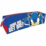 CERDÁ LIFE'S LITTLE MOMENTS Estuche Portatodo Rectangular de Sonic - Color Azul - 20x5,5x5,5 cm - Fabricado en Poliéster - Cierre de Cremallera - Producto Original Diseñado en España