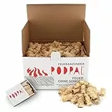 PODPAL Encendedor de Lana de Madera, Arranque de Fuego Natural, 500 Bolas de Fuego – Aprox. 5 kg | Encendedor Chimenea | Encendedor Barbacoa Chimenea | Pastillas Encendido Chimenea