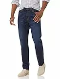 Amazon Essentials Pantalón Vaquero Elástico de Ajuste Recto - colores interrumpidos Hombre, Lavado Índigo, 30W / 32L