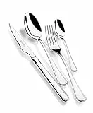 MONIX Manila Set de 24 piezas de acero inox 18/10 con chuletero, color gris (6 comensales)