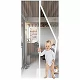 WTZWYFWJ Mosquitera Cortina Puerta Magnetica Imantada Exterior Corredera, Antimosquitos con Imanes, Tela Mosquiteras de Ventanas para Puertas del Balcón, Magnético Automático-80x210cm-Blanco