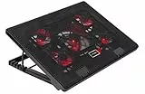 Mars Gaming MNBC2, Base PC, 5 Ventiladores, LED Roja, 2 x USB 2.0, 17.35', Negro