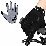 WESTWOOD FOX Guantes de Ciclismo de Dedo Completo, Guantesi de Bicicleta de Montaña, MTB, Guantes Acolchados Antideslizantes Bicicleta de Carretera, Guanteso Deportivo Hombres Mujeres (Negro, L)