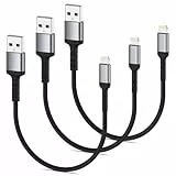 ULIFTUS Cable Lightning Corto[30cm, 3Pack], 0.3M Nylon Cable Cargador iPhone Cable iPhone Carga Rápida para iPhone 11 12 13 14 Pro Max Mini XR XS Max X 8 Plus 7 Plus 6s 6 Plus 6