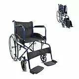Mobiclinic®, Silla de ruedas, Autopropulsable, Plegable, Alcazaba, Asiento 46 cm, Sistema subebordillos, Reposabrazos acolchados, Reposapiés abatibles, Antipinchazos, Freno en las