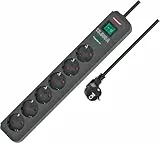 Brennenstuhl Eco-Line regleta de enchufes con 6 Tomas de Corriente y protección contra sobretensiones (Cable de 1,5m, Interruptor Iluminado, protección sobretensión hasta 13.500A) Antracita