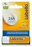 Labello Sun Protect - Bálsamo labial SPF50, 4,8 g, con filtros UVA/UVB, cera de abeja y aceites naturales, bálsamo de labios de protección solar 50 hidratante durante 24 horas