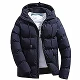 Genérico Abrigo Hombre Invierno Parka Caliente Y Esponjoso Manga Larga Sudadera a Prueba De Viento Color Liso Abierta Jacket Deportes Bolsillo Chaqueta Antiviento Al Aire Libre