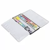 Set de Pintura Acuarela Portátil, 36 Colores Brillantes en Caja de Metal - Pigmentos Perlados, Fácil de Mezclar, Seguro para Niños y Profesionales