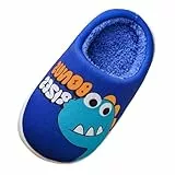 Generisch Mulas Niñas Niños Zapatos Suave Algodón Zapatillas Moda Lindo Dibujos Animados Dinosaurios Casa Cálida Algodón Zapatillas Suave Zapatillas Niños, azul, 27 EU