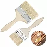 2 Piezas Pinceles, Pincel Plano 70 mm 115 mm Pintura Pelo de Cerdo Natural para Barniz con Mango Madera para Barnices Aceites Pintura de Pared Brochas Paredes y Pintar Madera Decoración