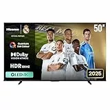 Hisense 50E7Q - QLED Smart TV 50 Pulgadas, Dolby Vision, Dolby Atmos, Modo Juego Plus, 60Hz VRR 120 fps, Modo Deportes, Monvimiento Suave IA, Bluetooth y HDMI 2.1, Control por Voz Alexa