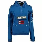 Geographical Norway- Sudadera con Capucha de Hombre de Manga Larga Modelo GYMCLASS Azul ELÉCTRICO Talla L
