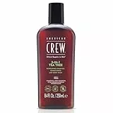 American Crew 3 en 1 Tea Tree, Champú Acondicionador y Gel de Ducha, Limpia y Elimina el Sebo del Cuero Cabelludo, Desodoriza el Cuerpo, Cabello Acondicionado y Brillante, Fragancia Árbol de Té