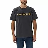 Carhartt Relaxed Fit Heavyweight Short-sleeve Logo Graphic T-shirt, Camiseta Work Utility, Hombre, Gris Carbón Jaspeado, S