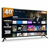 TD Systems - Smart TV 40 Pulgadas Full HD, Hey Google Chromecast, Television TDT HD, Android 11, Modelo 2025, Televisor con 3 años de garantía - PRIME40C19GLE