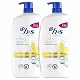 H&S Citrus Fresh Champú Anticaspa para Pelo Graso 2x1000ml, con Dispensador. Hasta 100% de Protección Anticaspa, Clínicamente Probado. Frescor y Limpieza con Aroma a Cítricos, New Version