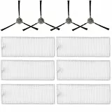 KiimSin Accesorios para Repuesto para Lefant M210 M210S M210B M210P M213 M213S, para OKP Life K2 K3 K3A K4 K5 de aspiradora, 6 Filtros HEPA, 4 Cepillos Laterales