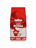 Lavazza, Qualità Rossa, Café en Grano Natural, Ideal para la Máquina de Café Espresso, con Notas Aromáticas de Chocolate y Frutos Secos, Arábica y Robusta, Intensidad 5, Tueste Medio, Paquete de 1 kg