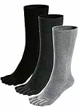 Calcetines con Cinco Dedos Hombres Calcetines de Deportes de Algodón, Calcetines Dedos Hombre, EU39-45, 3 pares