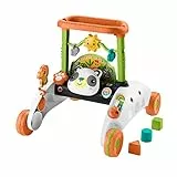 Fisher-Price Andador 2 caras Correpasillos con actividades con luces y sonidos, juguete para andar o sentarse, regalo para bebé +6 meses, Versión: Neerlandés; Inglés, UK; Francés; Alemán; HJY73